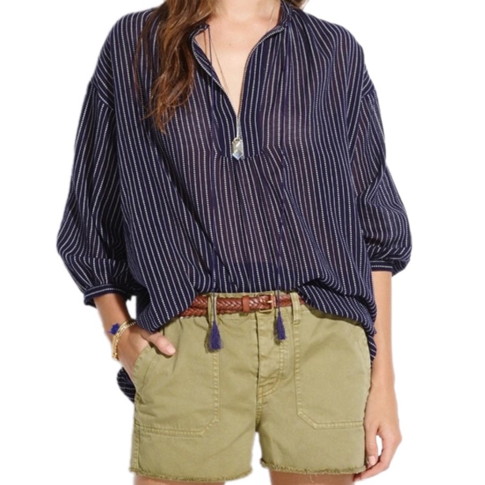 Madewell Open View Tunic Top Tassels Oversized